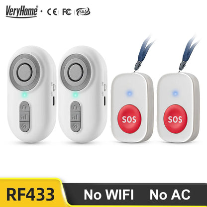 Caregiver Pager Wireless Nurse Call Buttons for Elderly Monitoring SOS Alert System Portable Alarm Call Bell for Nursing Home