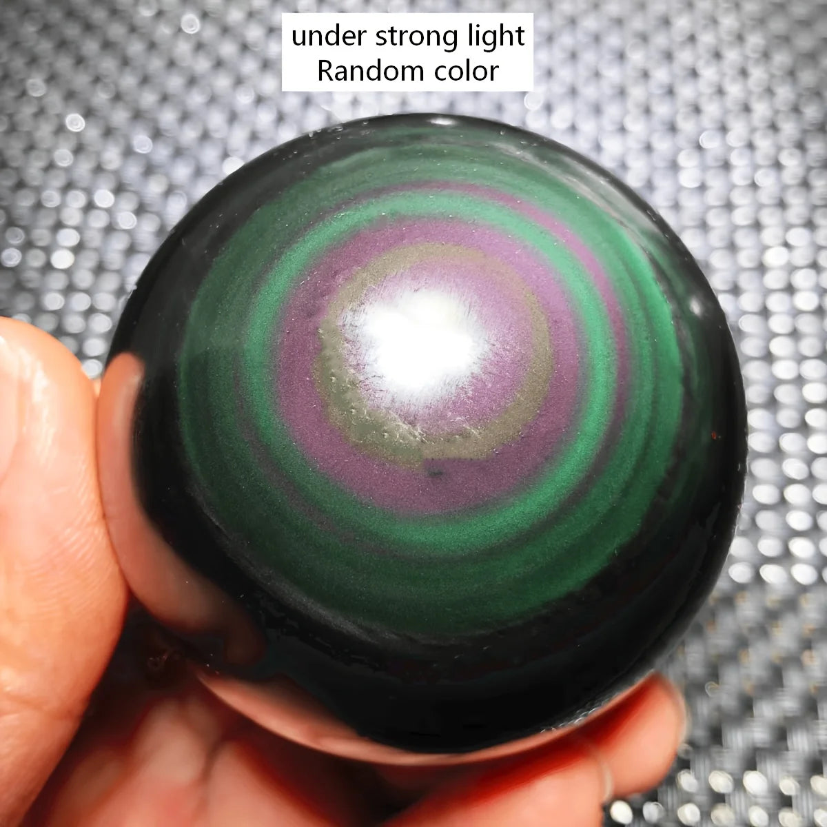 1pc a 1.97-2.36inch Natural Colorful Obsidian Sphere, Featuring a Rainbow Sheen. This Polished Stone