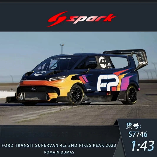 Spark 1:43 Ford Transit 4.2 2023 Pike Peak Climbing Race Resin Car Model Adult Collection Treasures Ornament