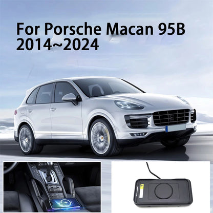ZhuCamX Car Wireless Mobile Phone Charger Center Console Storage QI 18W iPhone fast charge for Porsche Macan 95B 2014-2024