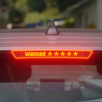 1PC Wanted High-Mounted Brake Light Car Stickers Waterproof DIY Vehicle Tail Light Sticker Carbon Fiber Textured Vinyl Decals
