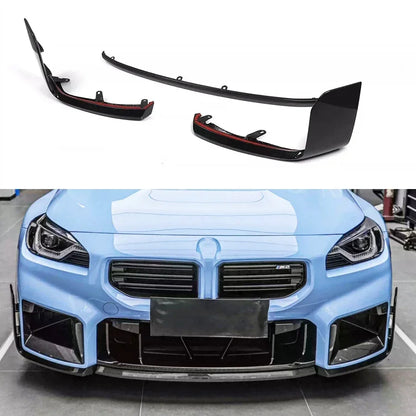 For BMW M2 G87 2022+ Carbon Fiber Car Front Bumper Diverter Spoiler Diffuser Front lip chin Shunt Auto Parts upgraded body kit