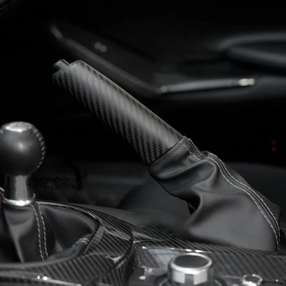 Real Carbon Car Gear Shift Handbrake Knob Trim Car Accessories For Mazda MX-5 Miata ND RF Fiat Abarth 124 Spider 2016-2024