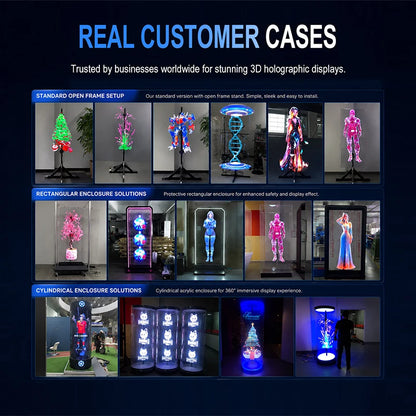 3pcs Hologram Projector Video Wall Synchronization Advertising Hologram Projector 3D LED Fan Display for Event New Year