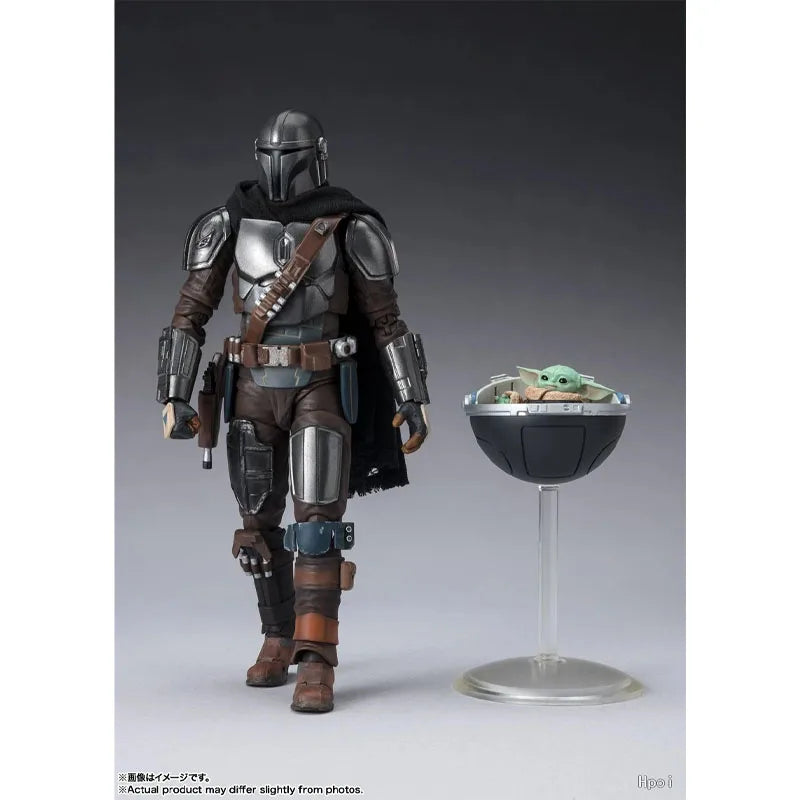 In Stock Genuine Bandai Star Wars Model Kit SHF The Mandalorian&Grogu Anime Action Figure Collection Finished Model Toys Gifts
