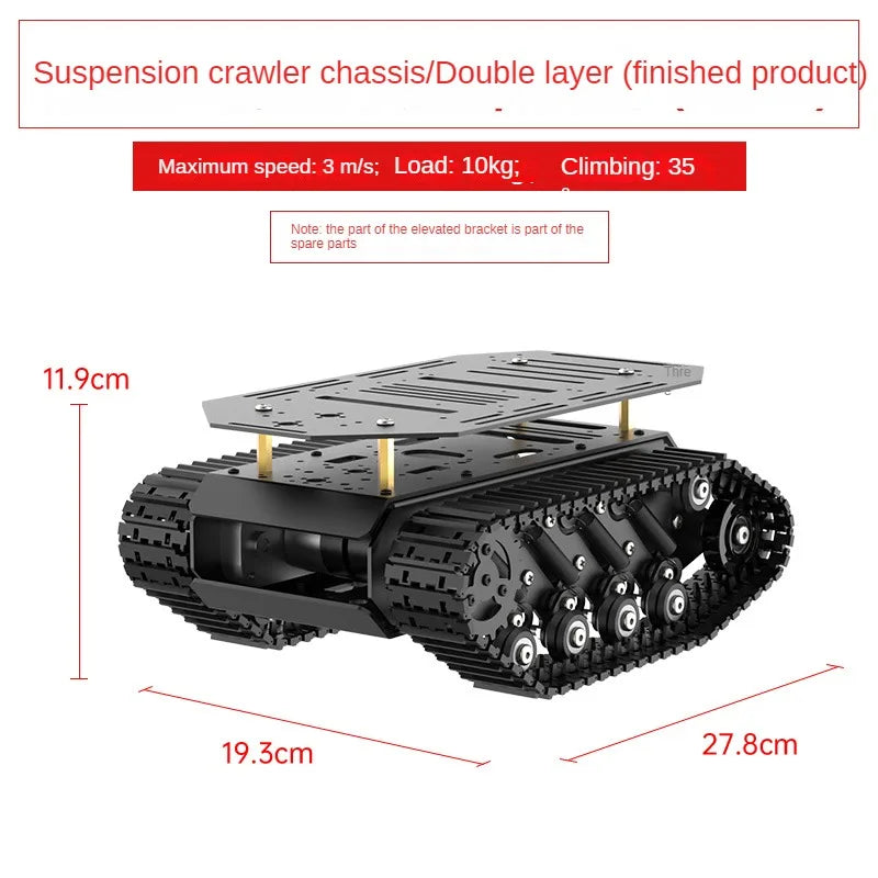 10KG Load Strong Shock Absorption Tank Chassis with Motor Suspension All Metal Tank Robot Kit Coding Motor Intelligent Robot Car