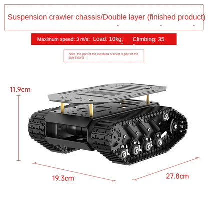 10KG Load Strong Shock Absorption Tank Chassis with Motor Suspension All Metal Tank Robot Kit Coding Motor Intelligent Robot Car