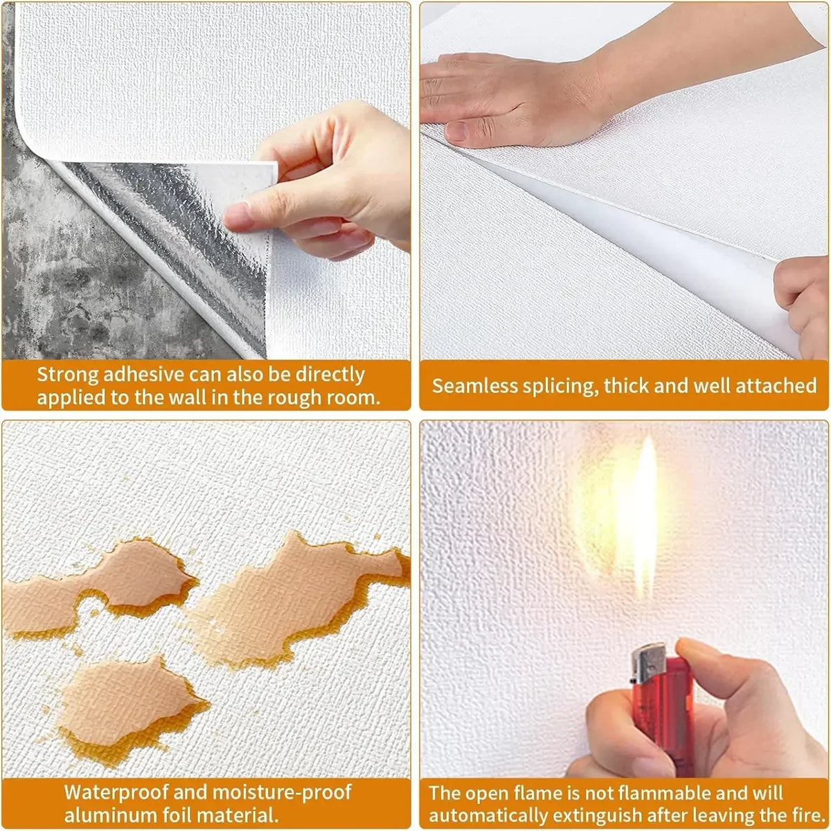 3D Linen Wall Paper Self-Adhesive Bedroom Warm Background Wallpaper Household Decor Waterproof Moisture-Proof Foam Wall Sticker