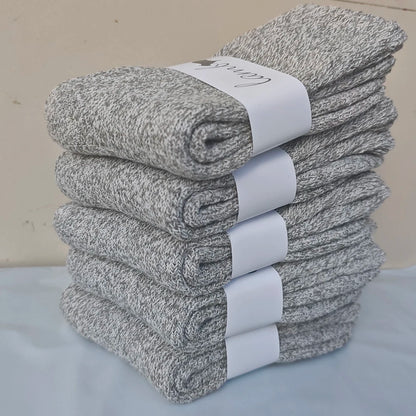 3/5 Pair Winter Men's Merino Wool Socks Super Thick Warm High Quality Harajuku Retro Snow Casual Antifreeze Cashmere Socks Men