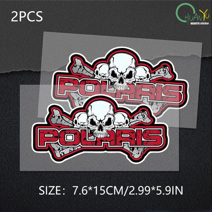 For Polaris Skull Decal Sunscreen Car Sticker Creativite Bumper Motorcycle Waterproof Vinyl Car Wrap