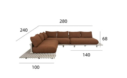 Weather Luxury Teak Frame PE Rattan Waterproof Sofa Set Outdoor Furniture Perfect For Garden Patio Poolside Beach Hotel