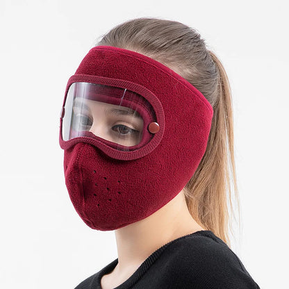 Winter Windproof Anti -dust Full Face Mask Cycling Ski Breathable Masks Eye Shield High Definition Anti Fog Goggles Hood Cover
