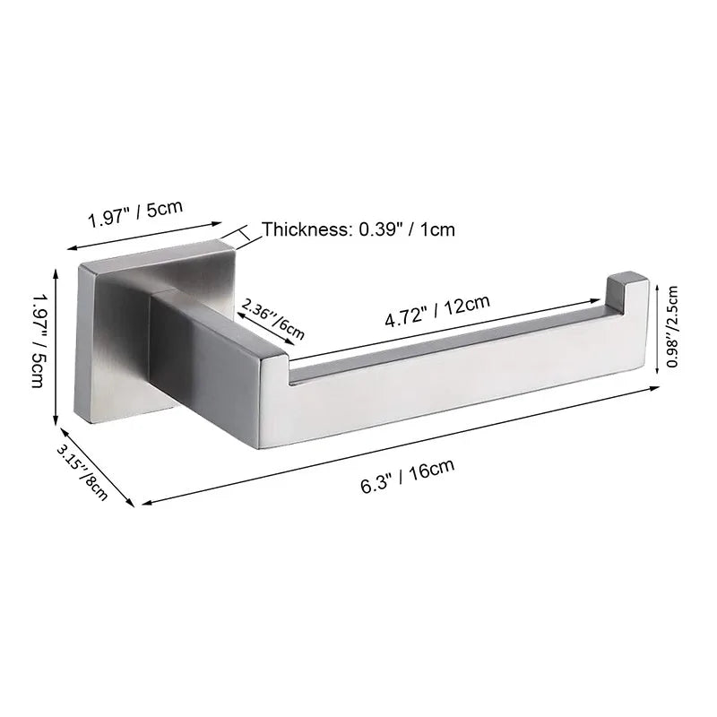 304 Stainless Steel Bathroom Accessories 1 Piece Matte Black Toilet Paper Holder Wall Mounted Tissue Roll Hanger Bathroom