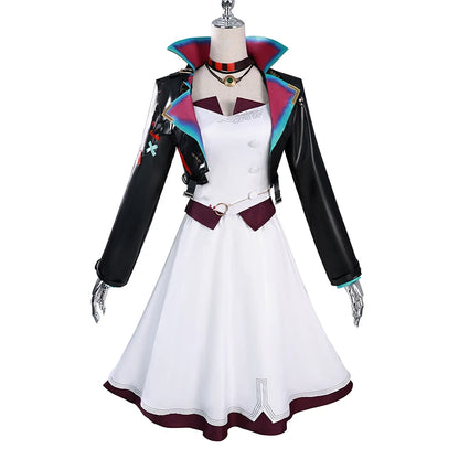 Arcane LOL Powder Wig Jinx Cosplay Women Costume for Female Girls Disguise Clothing Outfits Halloween Carnival Roleplay Suit