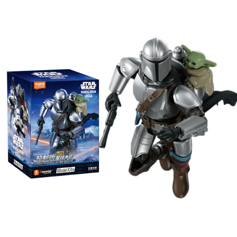 BLOKEES Star Wars Series Brick Figures Beyond Edition The Mandalorian and Grogu Imperial Stormtrooper Assembled Model Toy Gift