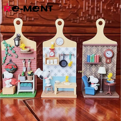 Re-Ment Peanuts Snoopy Miniature Scene Blind Box Wall Hanging Cutting Board Pendant Food Play Figure Daily Life Mini Diorama Set