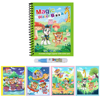 1PC Magic Coloring Books with Refillable Water Pen Reusable Water Drawing Books for Children Birthday Christmas New Year Gifts