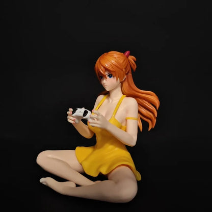 11.5cm Asuka Sitting Pose Anime Figure Toy Pvc Statue Desktop Ornament Home Decoration Collectible Model PC Case Decor Gift