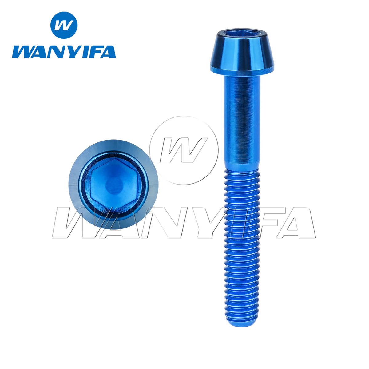 Wanyifa Titanium Bolts M8x 15 20 25 30 35 40 45 50 60 70mm Allen Key Taper Head Screw for Bicycle Motorcycle Car Ti Fastener