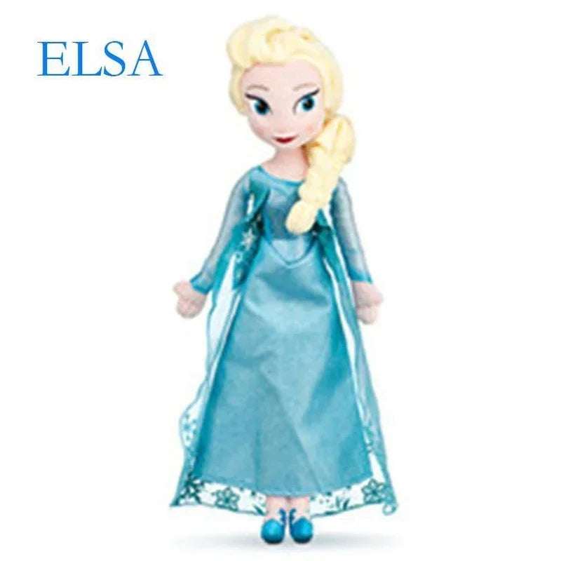 50cm Princess Anna Elsa Plush Doll Elza Stuffed Toy for Kids Halloween Birthday Gift Soft Kids' Plush Doll