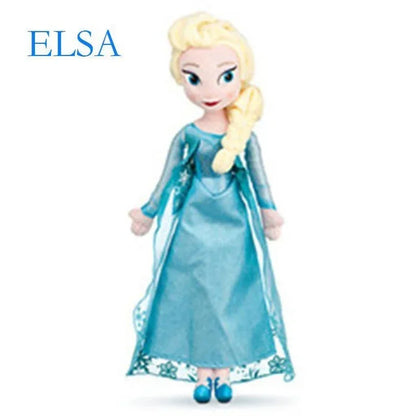 50cm Princess Anna Elsa Plush Doll Elza Stuffed Toy for Kids Halloween Birthday Gift Soft Kids' Plush Doll