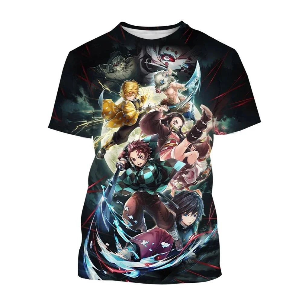 Summer Fashion Anime Demon Slayer 3D Printed T-shirt Neutral Harajuku Style Cool Anime T-shirt