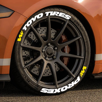 Permanent Tire Lettering Sticker TOYO TIRES PROXES 3D Car Tire Letter for Racing Tires of Waterproof Decals For 4 Wheels
