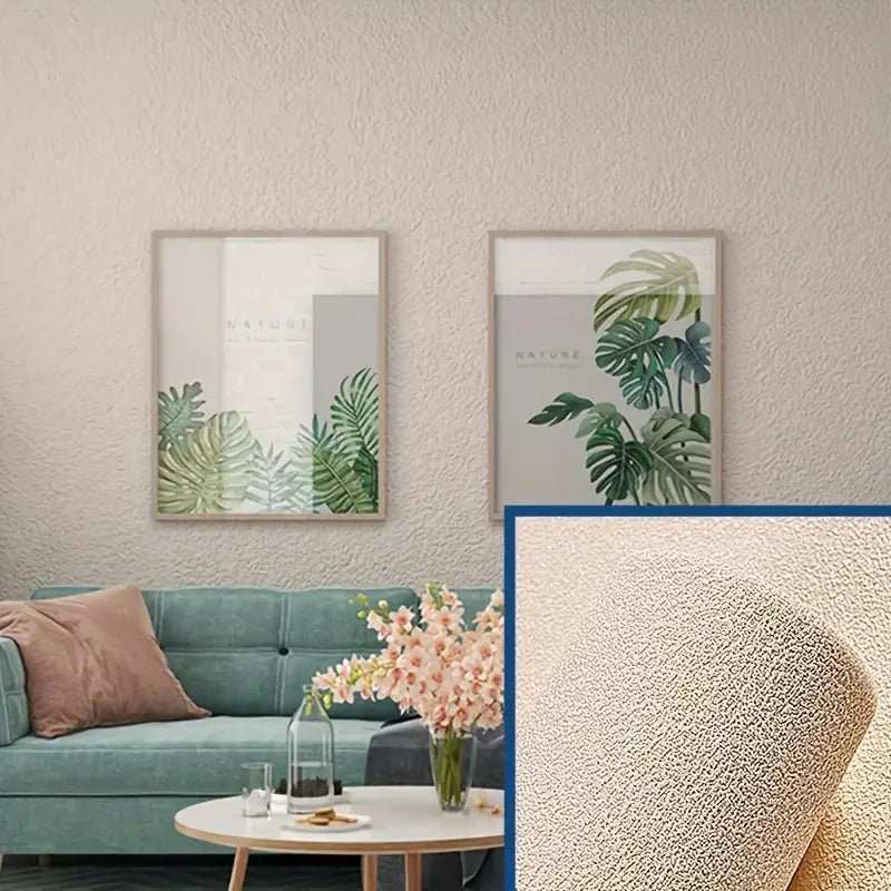 Linen Wallpaper Self-adhesive Waterproof Moisture-proof and Moldy Resistant 3D Wall Stickers Home Living Room Wall Decoration