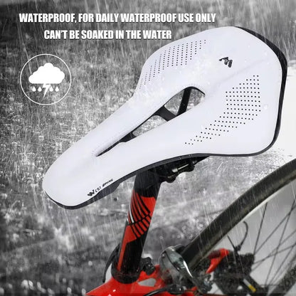 WEST BIKING Bicycle Saddle Non-Slip Short Nose Bike Seat PU Leather Hollow Road Bike Saddle Ergonomic Comfortable Bike Cushion