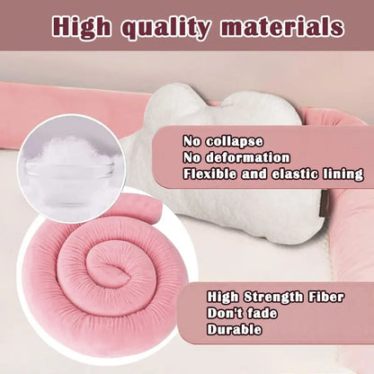  ﻿ 2M Long Baby Bumper Bed Pillow Cushion for Infant Crib Protector Height 8cm Cot Room Decor Bedding Set