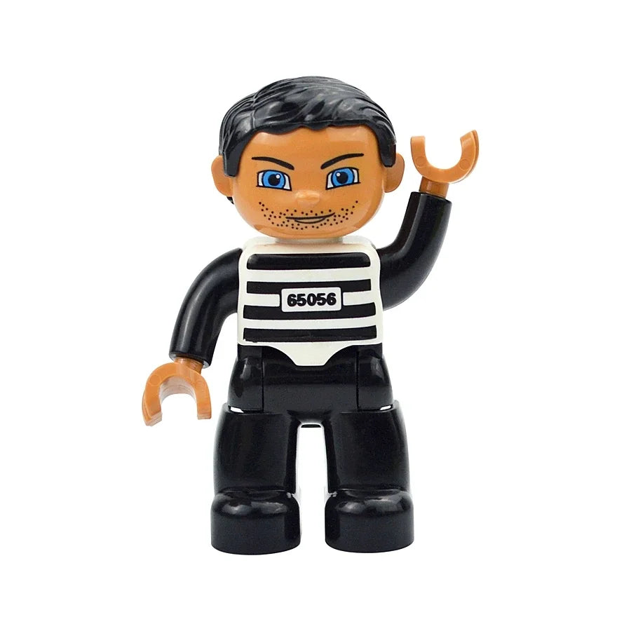 Figures Dolls Big Size Building Blocks Family Action Workers Doctor Police Farmer Compatible Large Bricks Duploes Kid Toys