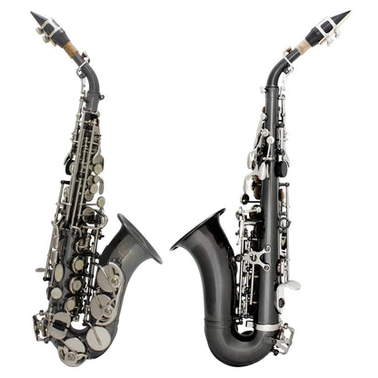 SLADE Soprano Saxophone Bb Flat Sax Brass Body Professional Woodwind Instrument with Case Reed Neck Strap Saxophone Accessories