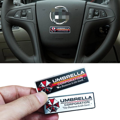 3D Aluminum Car Umbrella Corporation Badge Motorcycle Car Fuel Tank Cover Body Scratch Sticker Waterproof Decorative Decal