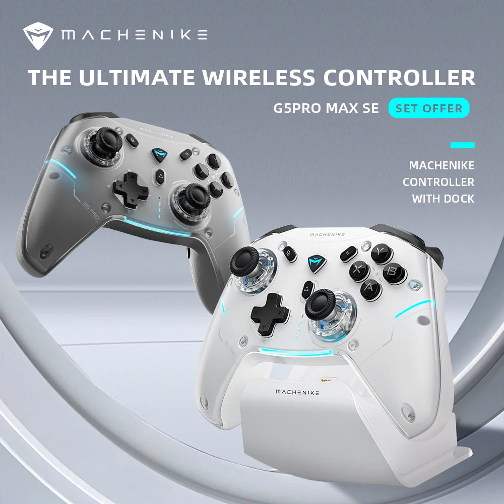 Machenike G5Pro Max SE Gamepads With Charging Dock Optional Hall Effect Joysticks Triggers RGB Light Wireless Gaming Controller