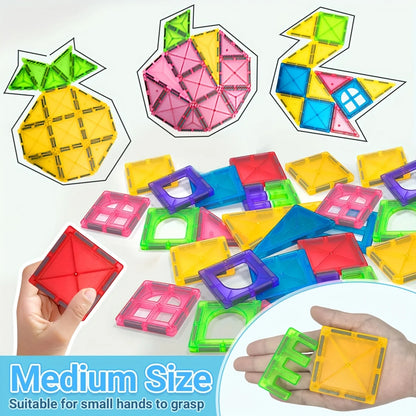 Magnetic building block toys, magnetic blocks, medium size stacked building and puzzle toys, creative and lively magnetic toys