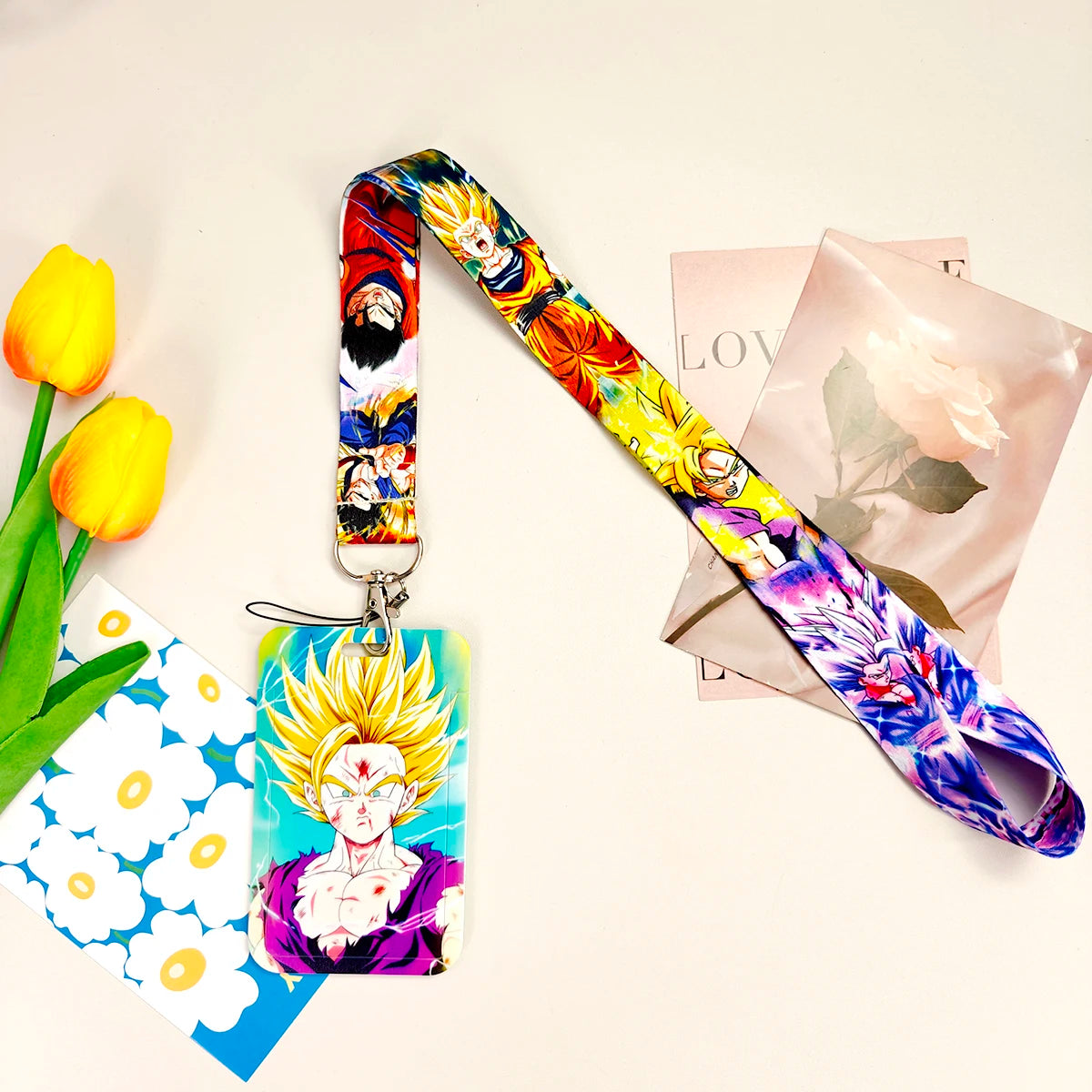 Wholesale Anime Movie Dragon Ball Lanyard Keys Neck Strap Card Badge Gym Key Chain Lanyard Key Holder DIY Hang Rope Keyrings