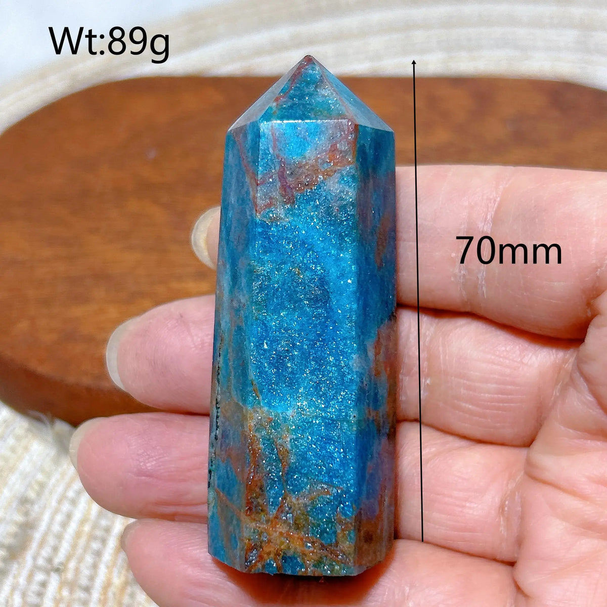 Natural Crystal Blue Flashy Apatite Tower Healing Gemstones High Quality Mineral Reiki Ornament Home Decorations Gift