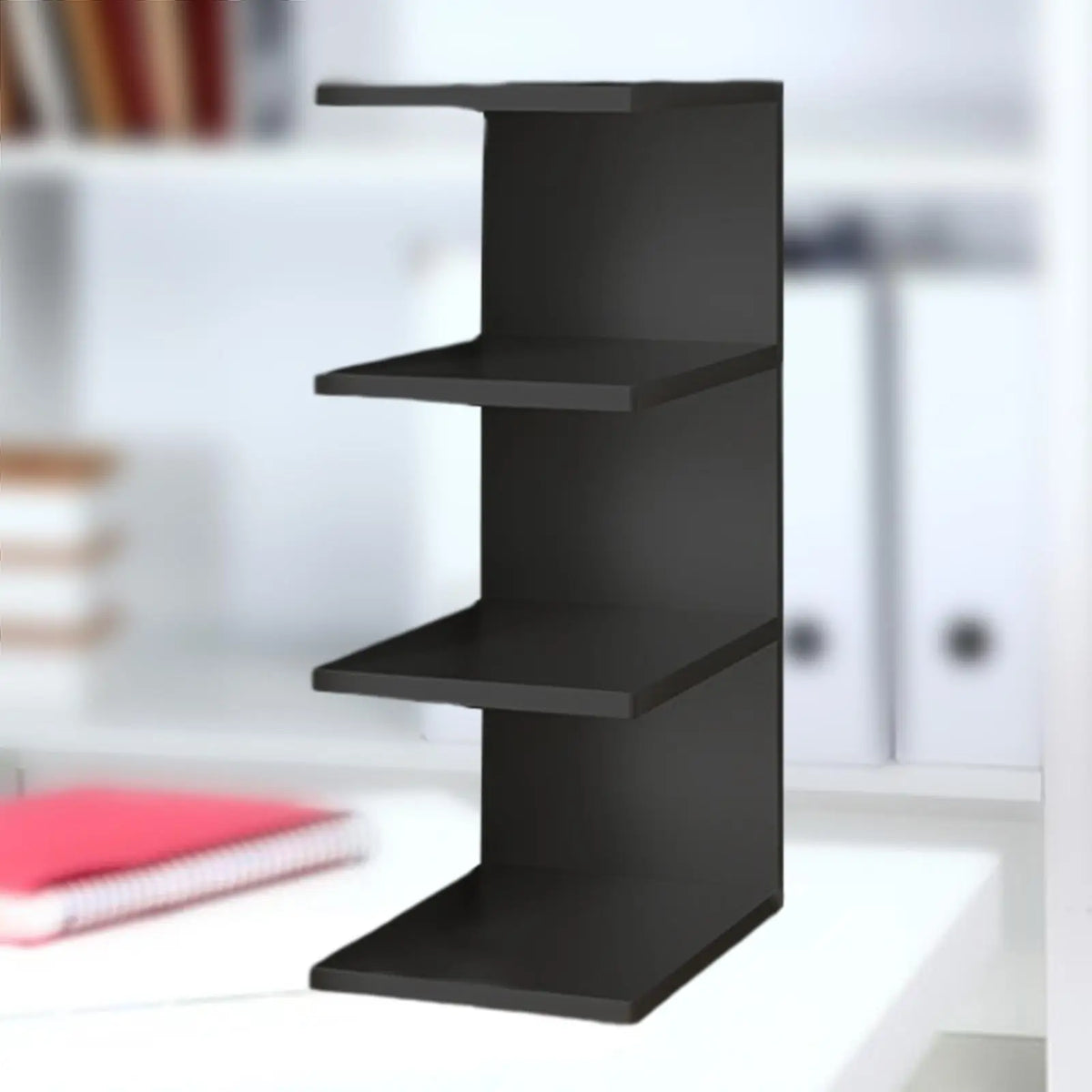 Desk Book Shelf 3 Tier Space Saving Multipurpose Lightweight Decorative Storage Rack for Desktop Home Bedroom Dorm Office