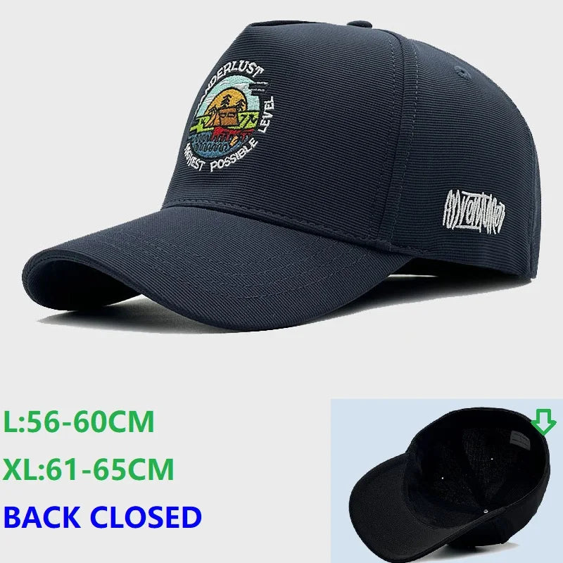 Back Closed Baseball Caps for Men and Women, Big Head and Small Head Hat, High Quality Headwear