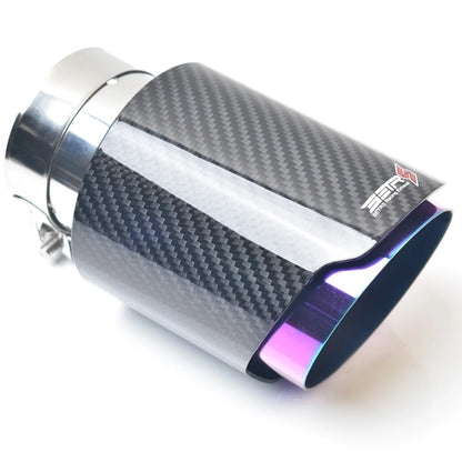 Purple Brunt Universal Car Stainless Steel Muffler Tip End Pipe Twill Glossy Fiber Carbon Accessory