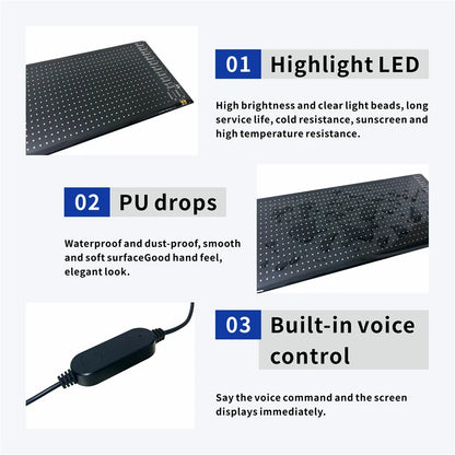 LED Matrix Panel Rolling Advertisement LED Sign with AI APP Remote Programmable Logo Light for Car Shops Offices Restaurants