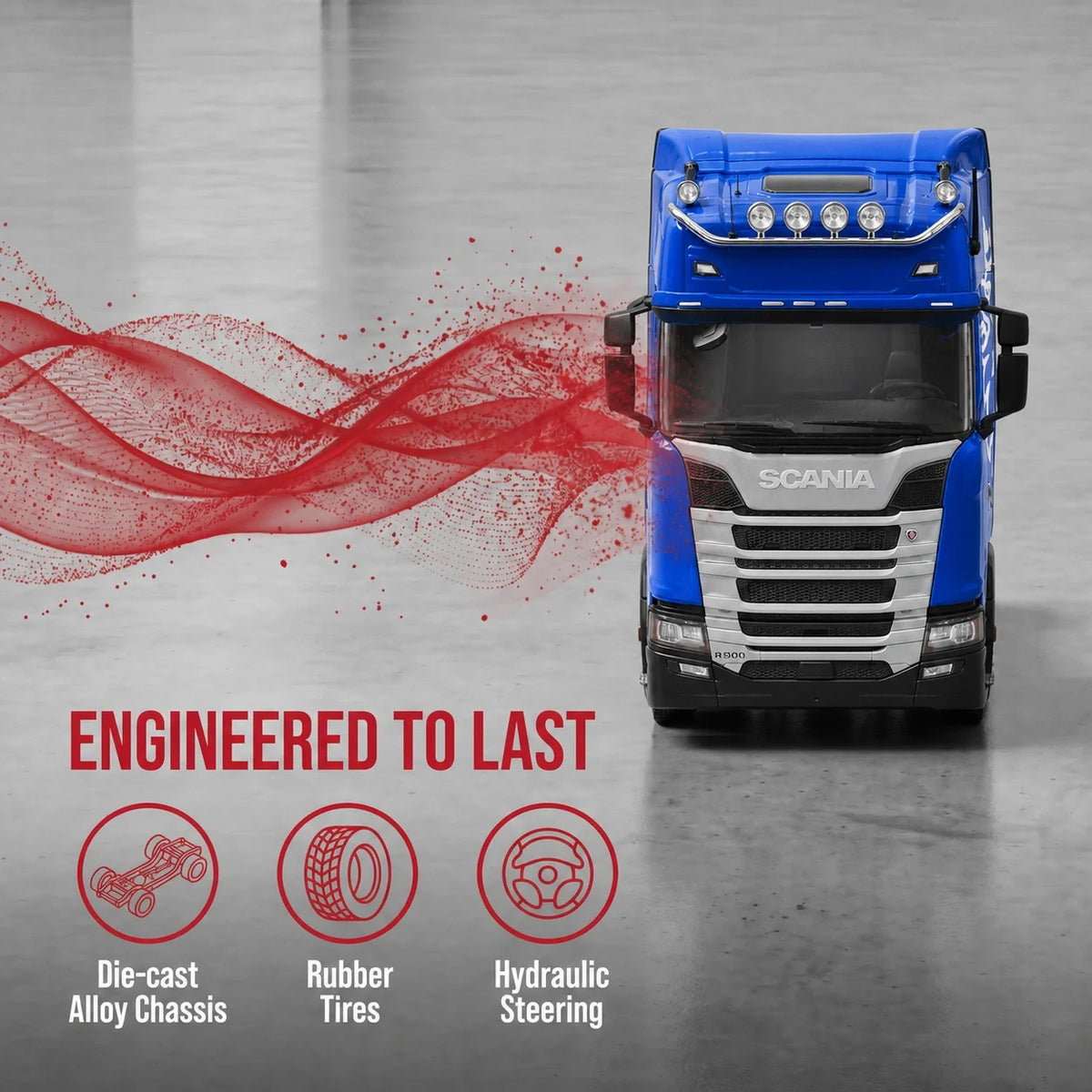 1:64 Scania R500 Heavy Truck Model - Eight-Axle Semi-Trailer Heavy-Duty Truck Model, Perfect Gift for Truck Enthusiasts & Hobby