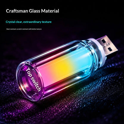 USB Glass Bottle RGB Ambient Light 10 Lighting Modes Gradient LED Atmosphere Lamp For Gaming Room Bedroom Car Decoration
