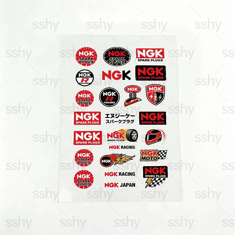 For NGK Reflective Motorcycle Stickers Waterproof Vinyl Decals for Motorbike Helmet Fuel Tank Bike