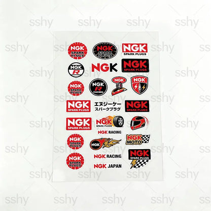 For NGK Reflective Motorcycle Stickers Waterproof Vinyl Decals for Motorbike Helmet Fuel Tank Bike