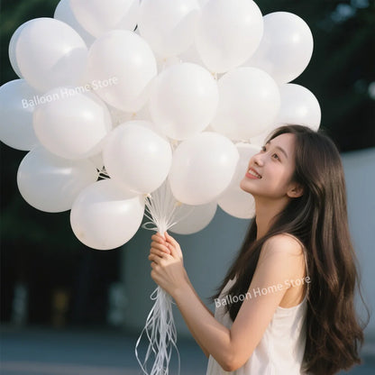 5/10/12/18 Inch Black White Round Matte Latex Balloon Birthday Party Banquet Wedding Baby Bathing Activities Decorative Balloon