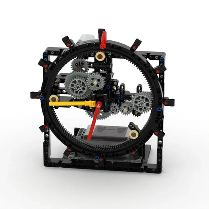 MOC electric mechanical clock building blocks, gears, construction machinery, model assembly, mainspring pendulum,