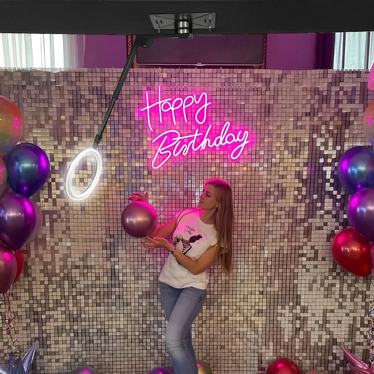 7-15ppl Portable Photo Booth 360 Selfie Overhead 360 Photo Booth Automatic With Ring Light, Free Logo, For Parties Wedding Event