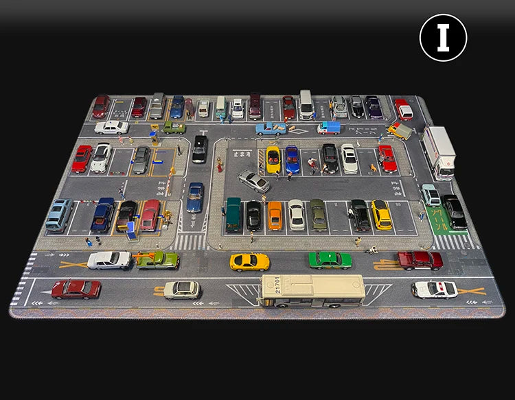 80CM 1:64 Scale Model Car Scene Mat Large Parking Lot Mat for Diecast Vehicle Scene Display Toy Mouse Pad Scene Show Toy