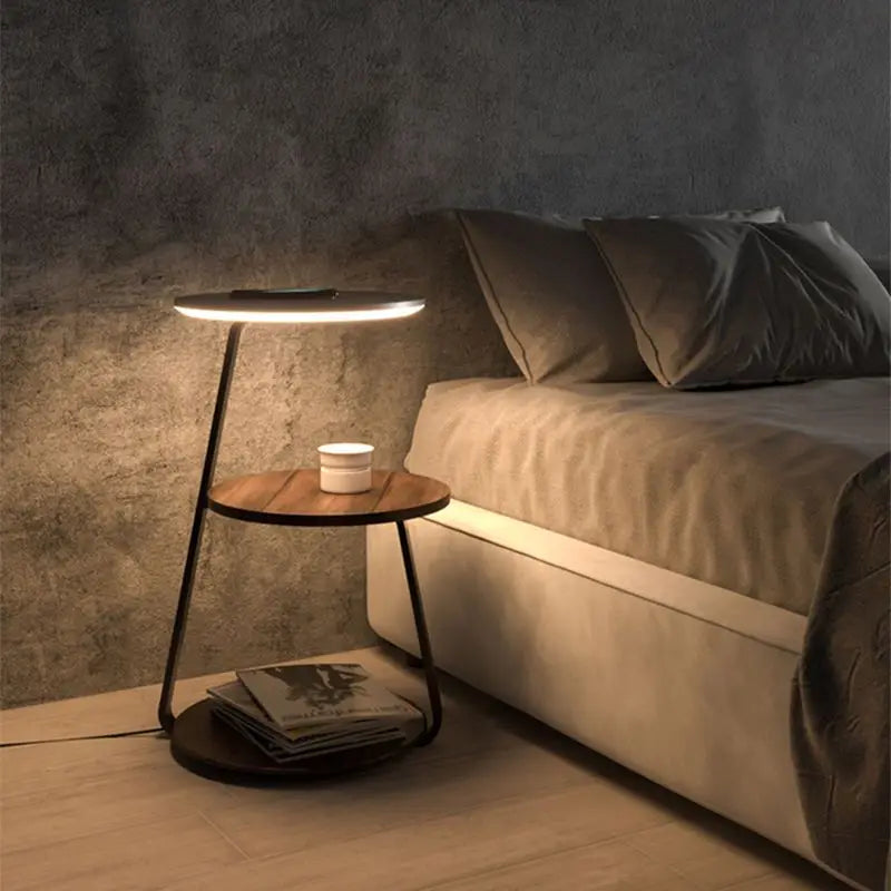 Modern Designer Floor Lamp with Shelf Side Table for Living Room Bedroom Lighting Room Decoration Light Floor Lamp LED